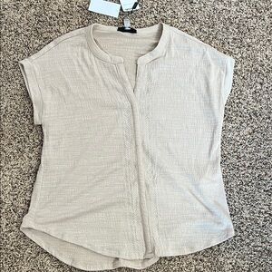 Cable & Gauge Light Beige Blouse